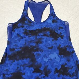 Lululemon vent it out singlet tank camo blue